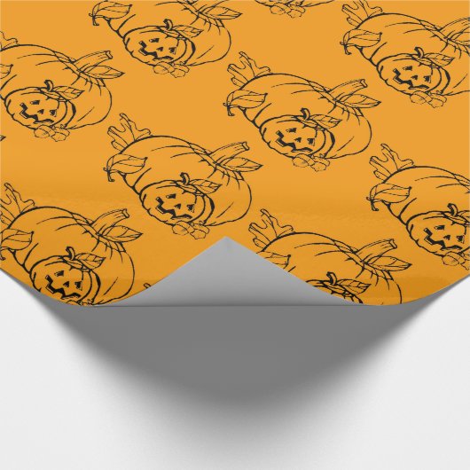 Halloween Pumpkin Wrapping Paper Geschenkpapier (Ecke)