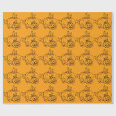 Halloween Pumpkin Wrapping Paper Geschenkpapier (Flach)