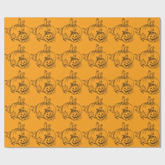 Halloween Pumpkin Wrapping Paper Geschenkpapier (Flach)