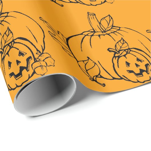 Halloween Pumpkin Wrapping Paper Geschenkpapier (Rolleneckpunkt)