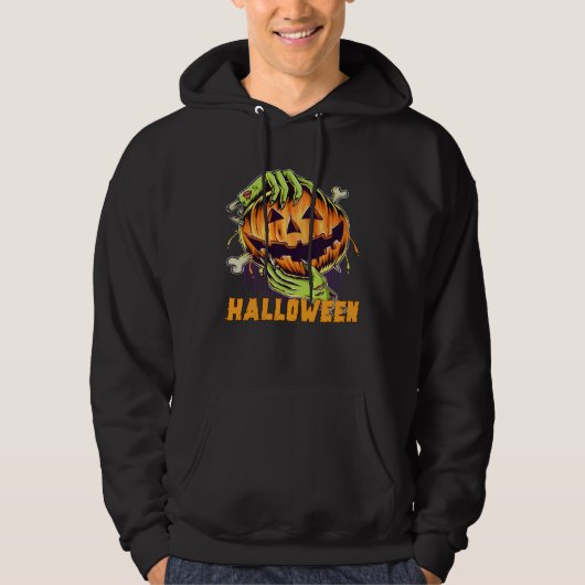 Halloween Pumpkin Zombie hands scary bone Hoodie (Vorderseite)