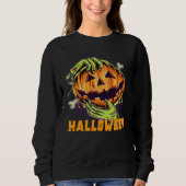 Halloween Pumpkin Zombie hands scary bone Sweatshirt (Vorderseite)