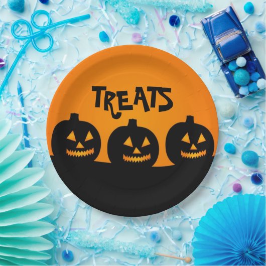 Halloween Pumpkind and Leckereien Paper Plate Pappteller (Party)