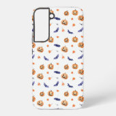 Halloween Pumpkins and Bats Pattern Samsung Galaxy Hülle (Rückseite)