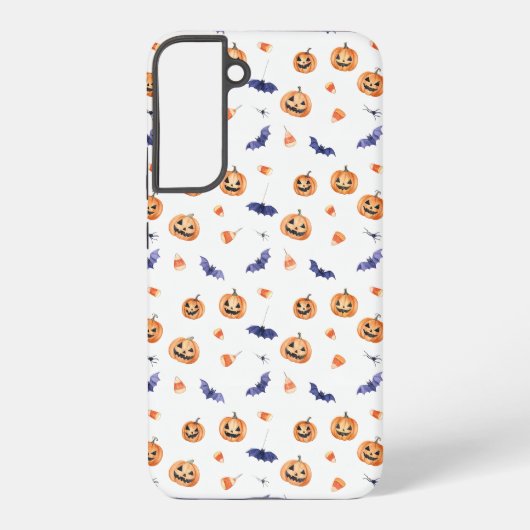 Halloween Pumpkins and Bats Pattern Samsung Galaxy Hülle (Rückseite)