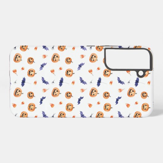 Halloween Pumpkins and Bats Pattern Samsung Galaxy Hülle (Rückseite (Horizontal))