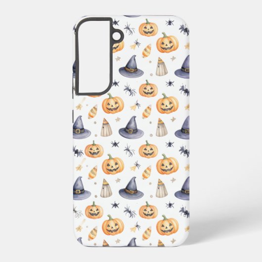 Halloween Pumpkins and Witch Hats Pattern Samsung Galaxy Hülle (Rückseite)
