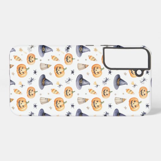 Halloween Pumpkins and Witch Hats Pattern Samsung Galaxy Hülle (Rückseite (Horizontal))