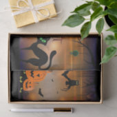 Halloween Pumpkins Bats Black Cat Riesige grüne Au Seidenpapier (Geschenk)