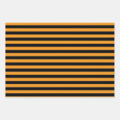 Halloween Pumpkins Bats Stripes Orange Black Geschenkpapier Set (Vorderseite 2)