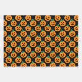 Halloween Pumpkins Bats Stripes Orange Black Geschenkpapier Set (Vorderseite)