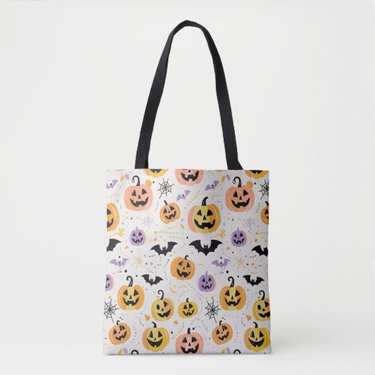 Halloween Pumpkins & Bats Trick-or-Leckerei Tasche (Vorderseite)