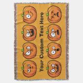 Halloween Pumpkins benutzerdefinierte Textwerfer Decke (Vorderseite Vertikal)