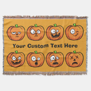 Halloween Pumpkins benutzerdefinierte Textwerfer Decke