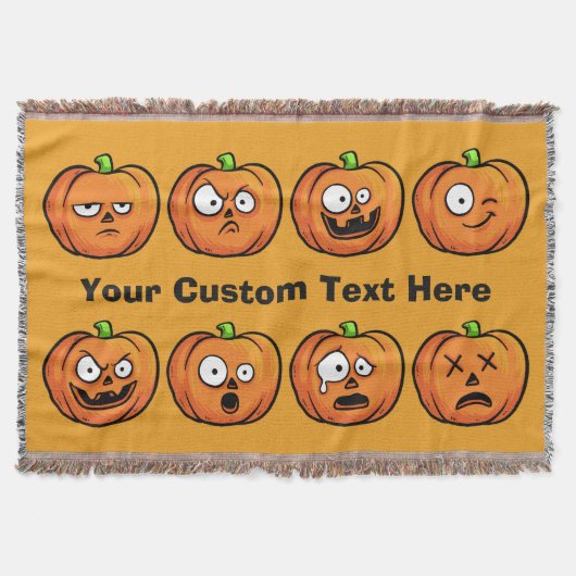 Halloween Pumpkins benutzerdefinierte Textwerfer Decke (Vorderseite)