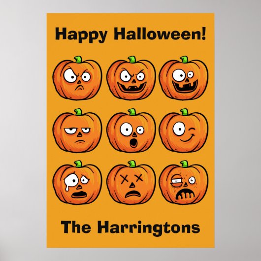 Halloween Pumpkins benutzerdefiniertes Textposter Poster (Vorne)