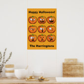 Halloween Pumpkins benutzerdefiniertes Textposter Poster (Küche)