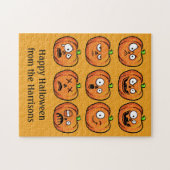 Halloween Pumpkins benutzerdefiniertes Textpuzzle Puzzle (Horizontal)
