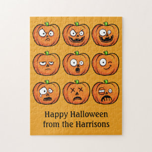 Halloween Pumpkins benutzerdefiniertes Textpuzzle Puzzle