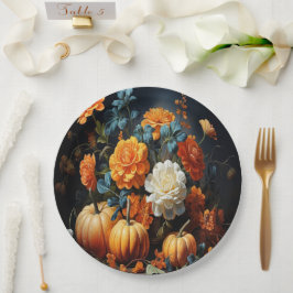 Halloween Pumpkins-Blume Pappteller