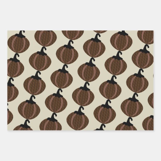 Halloween Pumpkins Boho Wrapping Paper Sheets Geschenkpapier Set (Vorderseite)