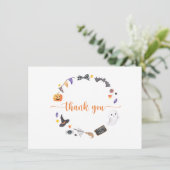 Halloween Pumpkins Boo Danke-Karte Dankeskarte (Stehend Vorderseite)