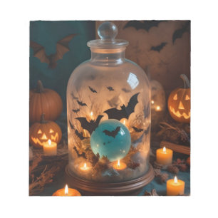 Halloween Pumpkins Candles Niedliche Spooky Festli Notizblock