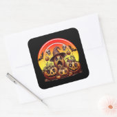 Halloween Pumpkins Classic Square Stickers (Umschlag)