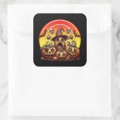 Halloween Pumpkins Classic Square Stickers (Tasche)