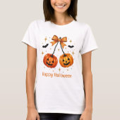Halloween Pumpkins Coquette Ästhetische Orange Bow T-Shirt (Vorderseite)