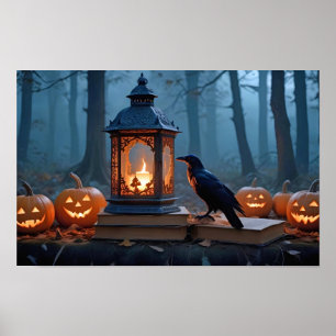 Halloween Pumpkins Crow Niedliche Spooky Festive M Poster