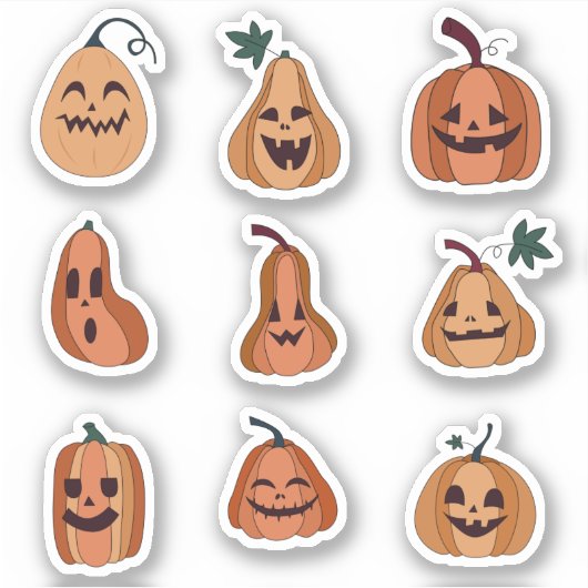 Halloween Pumpkins Custom-Cut Vinyl Sticker (Vorderseite)