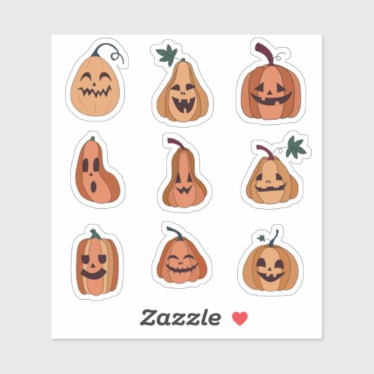 Halloween Pumpkins Custom-Cut Vinyl Sticker (Blatt)