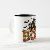 Halloween Pumpkins CuteMug Spooky Scene Coffee Cup Zweifarbige Tasse (Vorderseite Links)