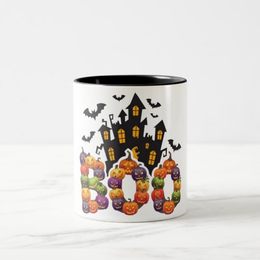 Halloween Pumpkins CuteMug Spooky Scene Coffee Cup Zweifarbige Tasse (Mittel)
