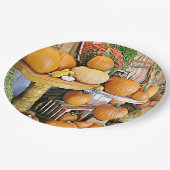 Halloween Pumpkins Display Party Paper Teller (Schrägansicht)