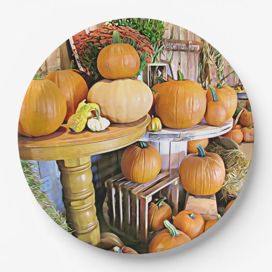 Halloween Pumpkins Display Party Paper Teller (Vorderseite)