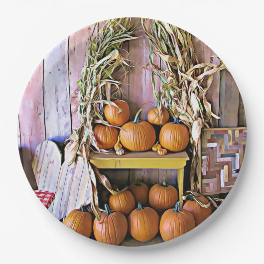 Halloween Pumpkins Display Party Paper Teller (Vorderseite)