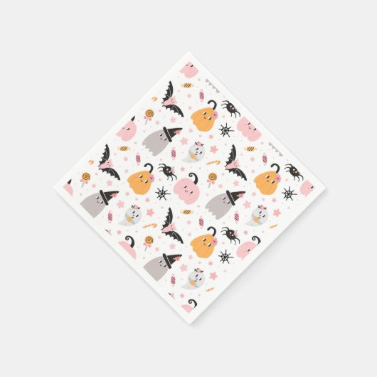 Halloween Pumpkins Fledermäuse, Spinnen, Geist und Serviette (Ecke)