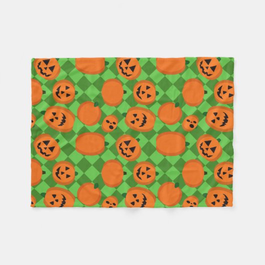 Halloween Pumpkins Fleecedecke (Vorderseite (Horizontal))