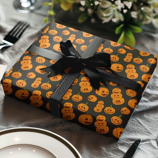 Halloween Pumpkins Funny Jack O'Lanterns Pattern Geschenkpapier