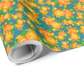 Halloween Pumpkins-Geschenk: Orange, Grün, Blau Geschenkpapier (Rolleneckpunkt)