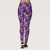 Halloween pumpkins ghosts bats fun purple pattern leggings (Rückseite)