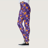 Halloween pumpkins ghosts bats fun purple pattern leggings (Links)