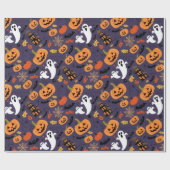 HALLOWEEN PUMPKINS GHOSTS UND BATTEN GESCHENKPAPIER (Flach)
