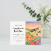 Halloween Pumpkins Hayride Herbstkunst Einladungspostkarte (Stehend Vorderseite)