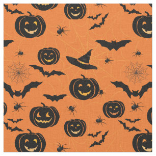Halloween Pumpkins & Hexenhats Muster Stoff