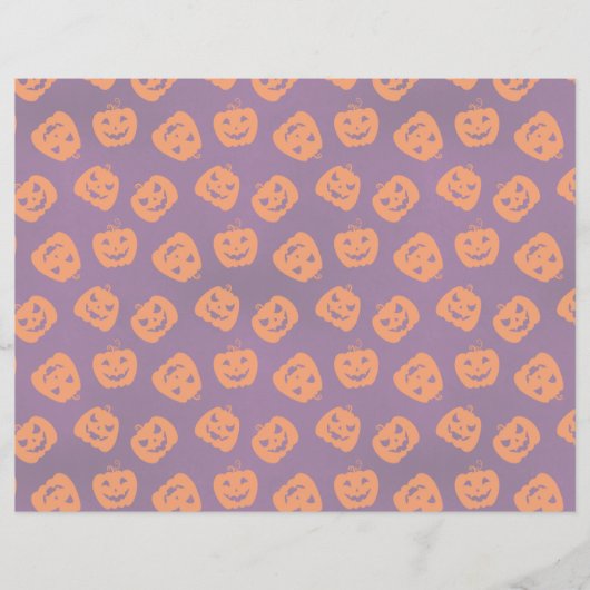 Halloween Pumpkins im Lila Hintergrundemuster (Vorderseite)