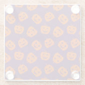 Halloween Pumpkins im Lila Hintergrundemuster Glasuntersetzer (Rückseite)