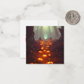 Halloween Pumpkins im Spuk Wald Mitteilungskarte (Vorderseite/Rückseite Beispiel)